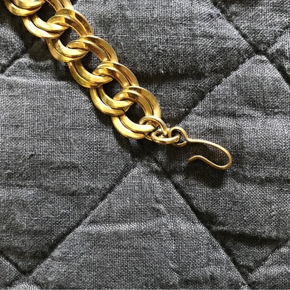 Vintage Gold Tone Flat Chain Necklace - Picture 5 of 6
